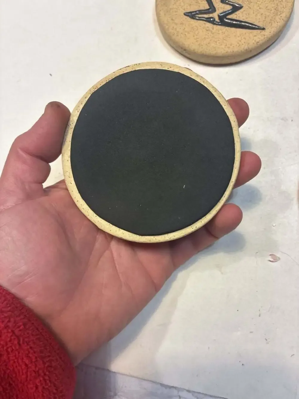 Set of 4 Artisan Ceramic Petroglyph Coasters